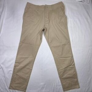 Calvin Klein Mens 34x34 Khaki Straight Fit Chino Pants Casual Dress Trousers